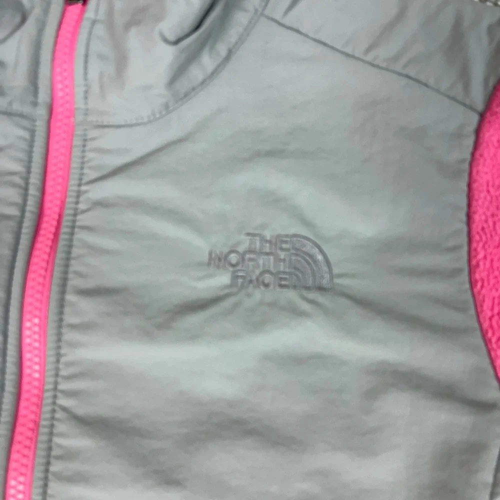 North Face Jacket Kids Girls Large Pink Gray Winter Denali Polartec Fleece Youth